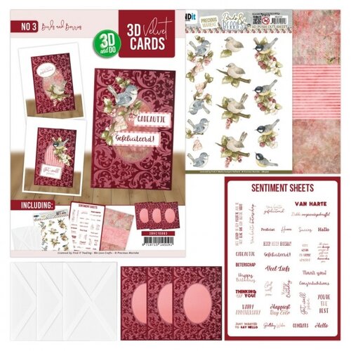 3D Velvet Cards A6 Nr 3 Birds and Berries 3D Velvet Cards A6 Nr 3 Birds and Berries