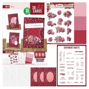 3D Velvet Cards A6 Nr 4 Peonies