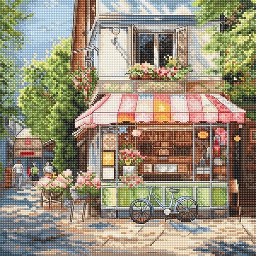 Leti Stitch Leti Stitch borduurpakket Corner Shop 24 x 24 cm Leti Stitch Leti Stitch borduurpakket Corner Shop 24 x 24 cm