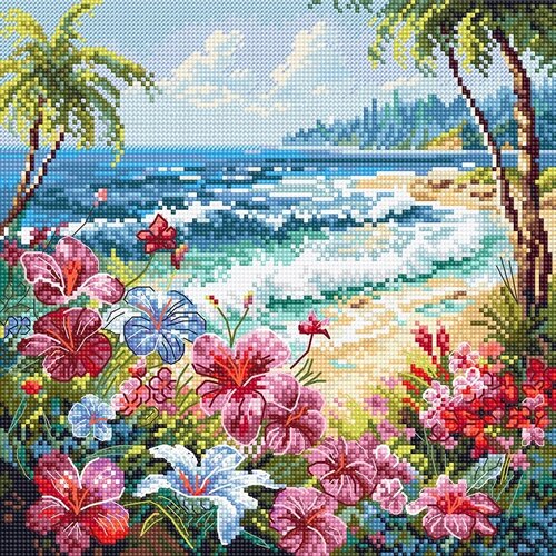 Leti Stitch Leti Stitch borduurpakket Paradise 21 x 21 cm Leti Stitch Leti Stitch borduurpakket Paradise 21 x 21 cm