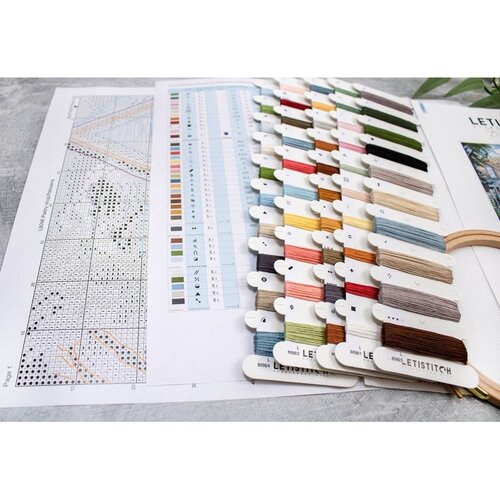 Leti Stitch Leti Stitch borduurpakket Pastry shop 24 x 24 cm