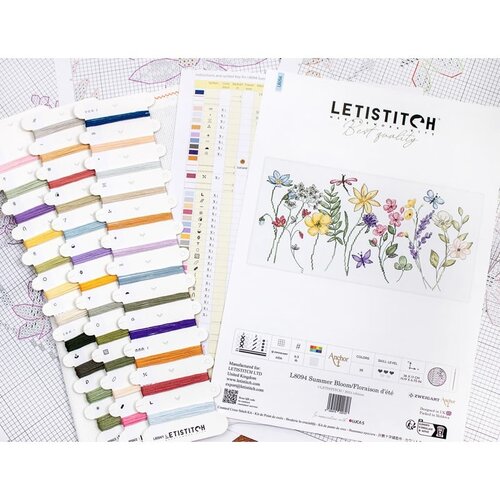 Leti Stitch Leti Stitch borduurpakket Summer Bloom 36 x 17 cm