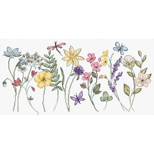 Leti Stitch Leti Stitch borduurpakket Summer Bloom 36 x 17 cm Leti Stitch Leti Stitch borduurpakket Summer Bloom 36 x 17 cm