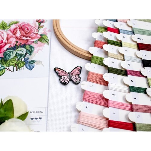 Leti Stitch Leti Stitch borduurpakket Pink Bloom 22 x 23 cm