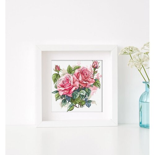 Leti Stitch Leti Stitch borduurpakket Pink Bloom 22 x 23 cm