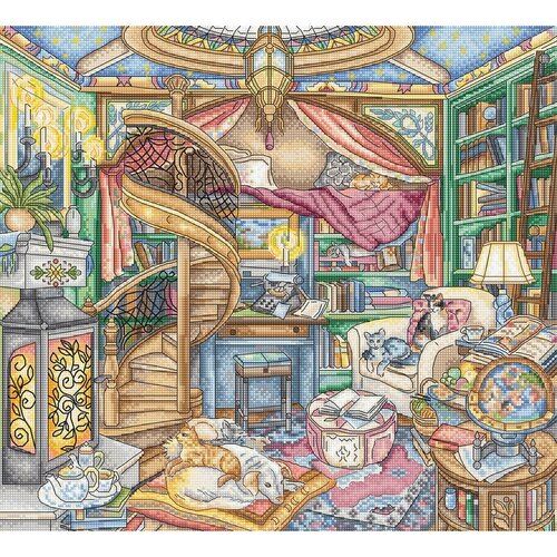 Leti Stitch Leti Stitch borduurpakket Home Library 35 x 32 cm Leti Stitch Leti Stitch borduurpakket Home Library 35 x 32 cm
