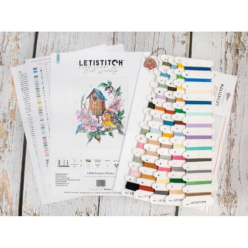 Leti Stitch Leti Stitch borduurpakket Feathery Wonder 27 x 20 cm