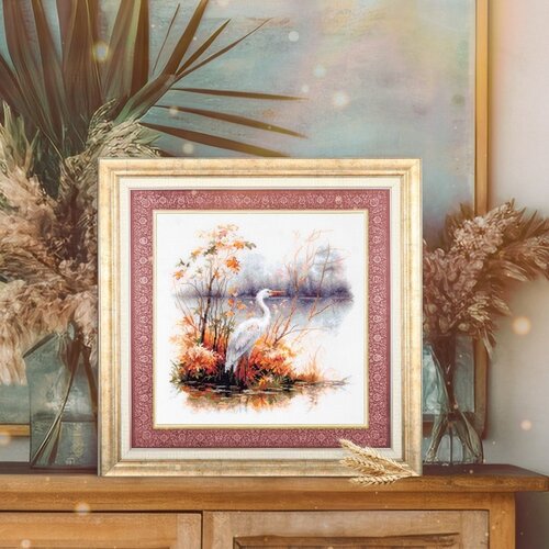Magic Needle Magic Needle borduurpakket White Heron 26 x 26 cm