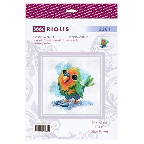 Riolis Riolis Borduurpakket Kleine Papegaai 15 x 15 cm
