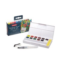 Derwent Inktense Aquarelverf Reisset 12 kleuren Halve Napjes