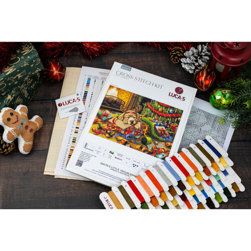 Luca S Luca S Borduurpakket Santa's Little Troublemaker 44 x 32 cm
