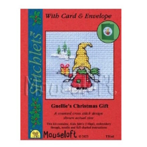 Mouseloft Mouseloft Borduurpakketje Gnellie's Christmas Gift Mouseloft Mouseloft Borduurpakketje Gnellie's Christmas Gift