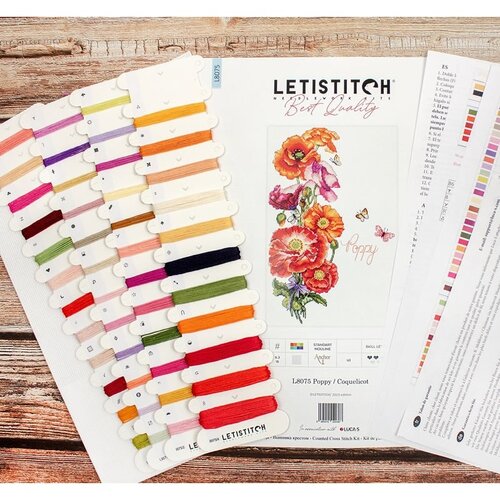 Leti Stitch Leti Stitch borduurpakket Poppy 22 x 35 cm