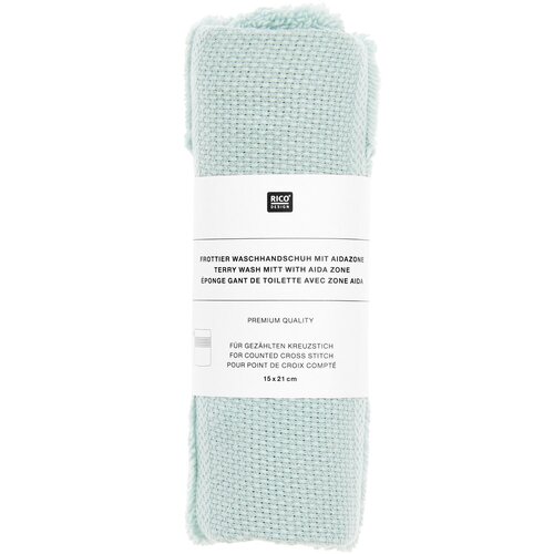 Rico Design Rico Design Washand Munt 15 x 21 cm met aidaband