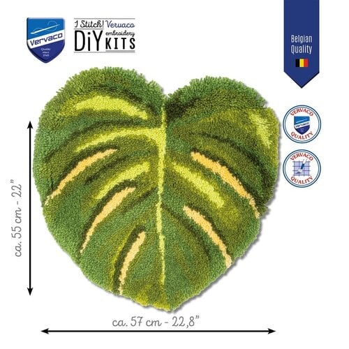 Vervaco Vervaco Smyrna knoopkleed Monstera blad Vervaco Vervaco Smyrna knoopkleed Monstera blad