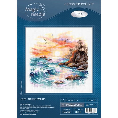 Magic Needle Magic Neelde Borduurpakket Four Elements 18 x 18 cm