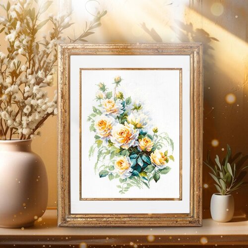 Magic Needle Magic Neelde Borduurpakket The Queen of Flowers  26 x 35 cm