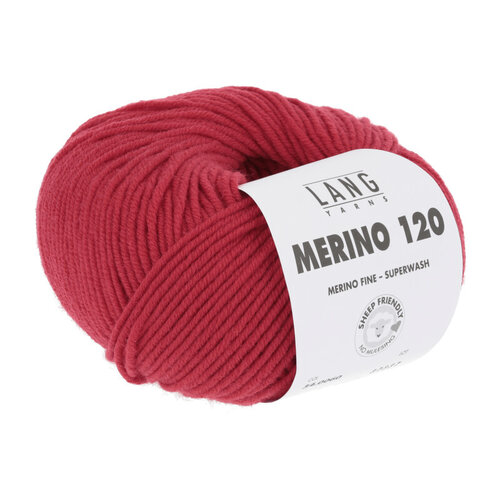 Lang Yarns Lang Yarns Merino 120 50 gram nr 60 Rood Lang Yarns Lang Yarns Merino 120 50 gram nr 60 Rood