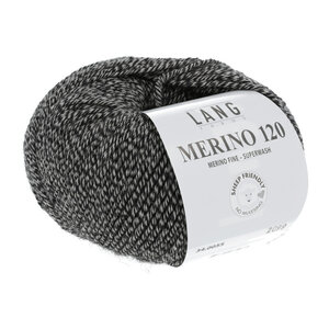 Lang Yarns Lang Yarns Merino 120 50 gram Zwart Beige Mouliné 055