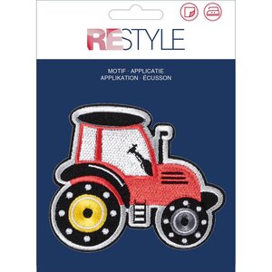 Restyle Applicatie Tractor rood/zwart 90 x 76 mm