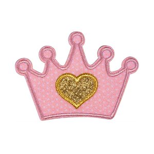 Restyle Applicatie Kroon roze 78 x 56 mm