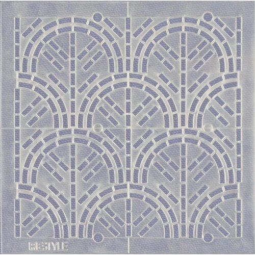 Restyle Sashiko sjabloon seigaiha (golven) patroon maat 10 x 10 cm
