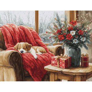 Riolis Riolis Petit Point Gold Christmas Moment 23,5 x 18 cm