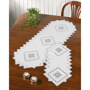 Permin Hardanger Borduurpakket Tafelloper Grey 75-7828