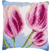 Vervaco Borduur Kussen 3 Tulpen 40 x 40 cm  PN-0204608