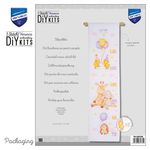 Vervaco Vervaco Groeimeter Dierenfeestje PN-0203306