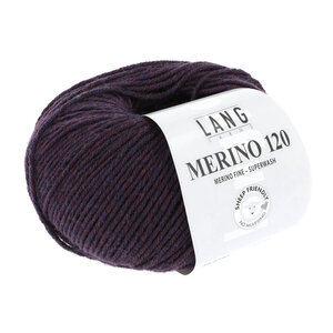 Lang Yarns Lang Yarns Merino 120 50 gram  nr 380 Aubergine Chante Claire