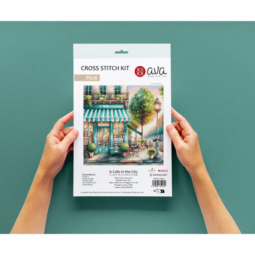 AVA Stitch Borduurpakket A Coffee in Town  AVA-P026
