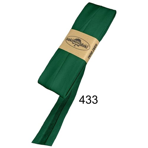 Oakidoki Biaisband katoen 20 mm 5 meter Middelgroen 433 Oakidoki Biaisband katoen 20 mm 5 meter Middelgroen 433