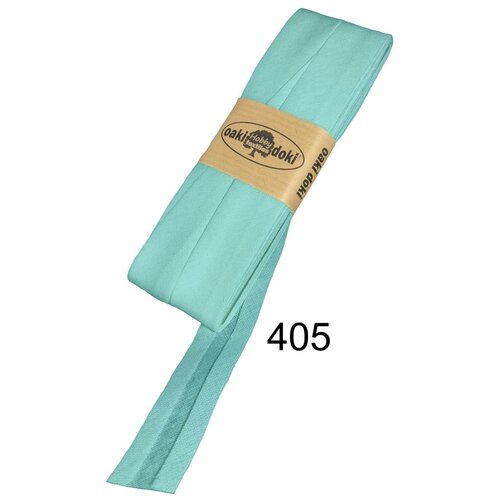 Oakidoki Biaisband katoen 20 mm 5 meter Turquoise 405 Oakidoki Biaisband katoen 20 mm 5 meter Turquoise 405
