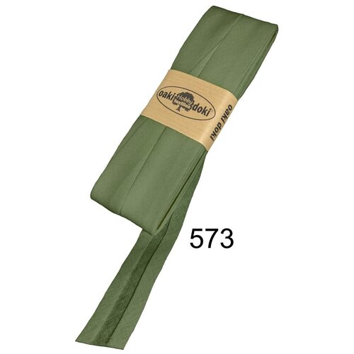 Oakidoki Biaisband katoen 20 mm 5 meter Olijfgroen 573 Oakidoki Biaisband katoen 20 mm 5 meter Olijfgroen 573
