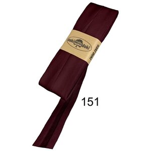 Oakidoki Biaisband katoen 20 mm 5 meter Roodbruin 151