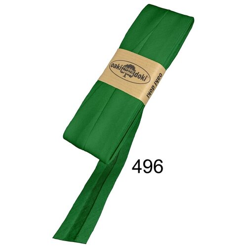 Oakidoki Biaisband katoen 20 mm 5 meter Grasgroen 496 Oakidoki Biaisband katoen 20 mm 5 meter Grasgroen 496