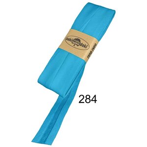 Oakidoki Biaisband katoen 20 mm 5 meter Aquablauw 284