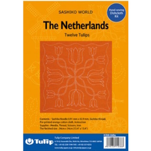 Sashiko World borduurpakket Twelve Tulips Sashiko World borduurpakket Twelve Tulips