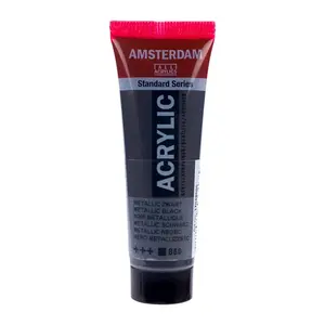 Amsterdam Amsterdam Acrylverf Tube 20 ml Metallic Zwart 850 Amsterdam Amsterdam Acrylverf Tube 20 ml Metallic Zwart 850