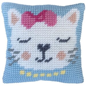 Needleart Borduurpakket Kussen Voorbedrukt Kitten Purr