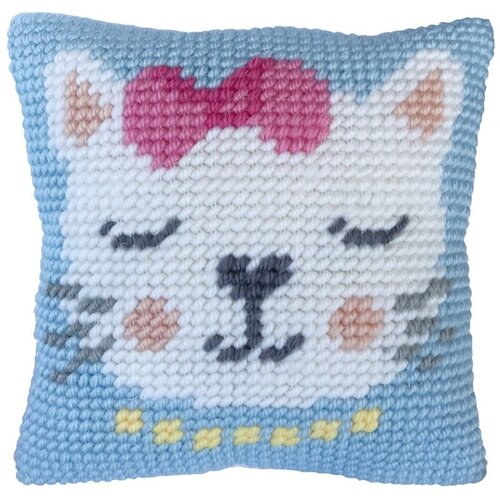 Needleart Borduurpakket Kussen Voorbedrukt Kitten Purr Needleart Borduurpakket Kussen Voorbedrukt Kitten Purr