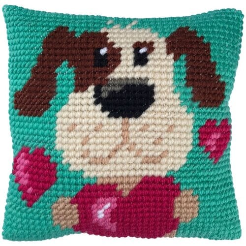 Needleart Borduurpakket Kussen Voorbedrukt With all my Heart Needleart Borduurpakket Kussen Voorbedrukt With all my Heart