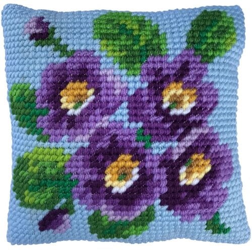 Needleart Borduurpakket Kussen Voorbedrukt Primrose Bouquet Needleart Borduurpakket Kussen Voorbedrukt Primrose Bouquet