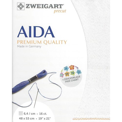 Zweigart Zweigart Precut Aida Borduurstof 6.4 st. per cm 48 x 53 cm Zweigart Zweigart Precut Aida Borduurstof 6.4 st. per cm 48 x 53 cm