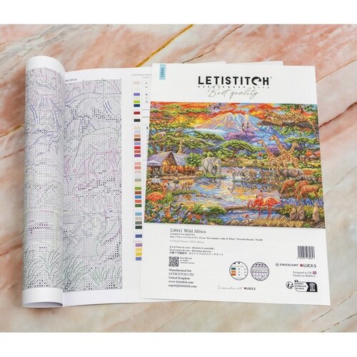 Leti Stitch Leti Stitch borduurpakket Wild Africa 45 x 34 cm