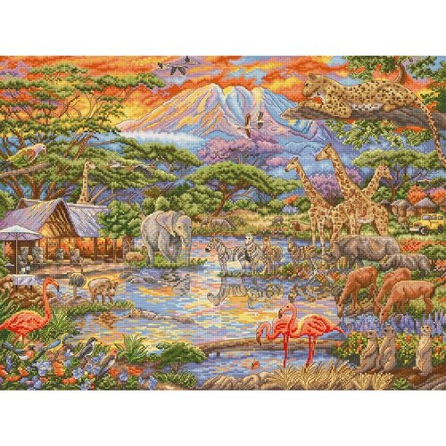 Leti Stitch Leti Stitch borduurpakket Wild Africa 45 x 34 cm Leti Stitch Leti Stitch borduurpakket Wild Africa 45 x 34 cm
