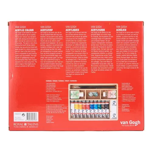 van Gogh Acrylverf Kist Basiskleuren 10 x 40 ml + accessoires