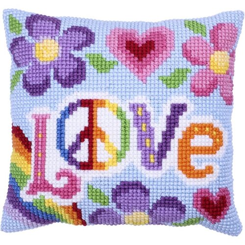 Needleart Borduurpakket Kussen Voorbedrukt Love Always 40 x 40 cm Needleart Borduurpakket Kussen Voorbedrukt Love Always 40 x 40 cm