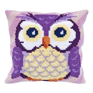 Needleart Borduurpakket Kussen Voorbedrukt Owl 40 x 40 cm